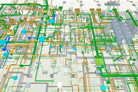 BIMで作成した設備の3次元モデル